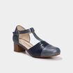 Escarpins &agrave; talons pied large bleu marine femme