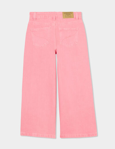 Pantalon large 5 poches coton Creeks rose fille