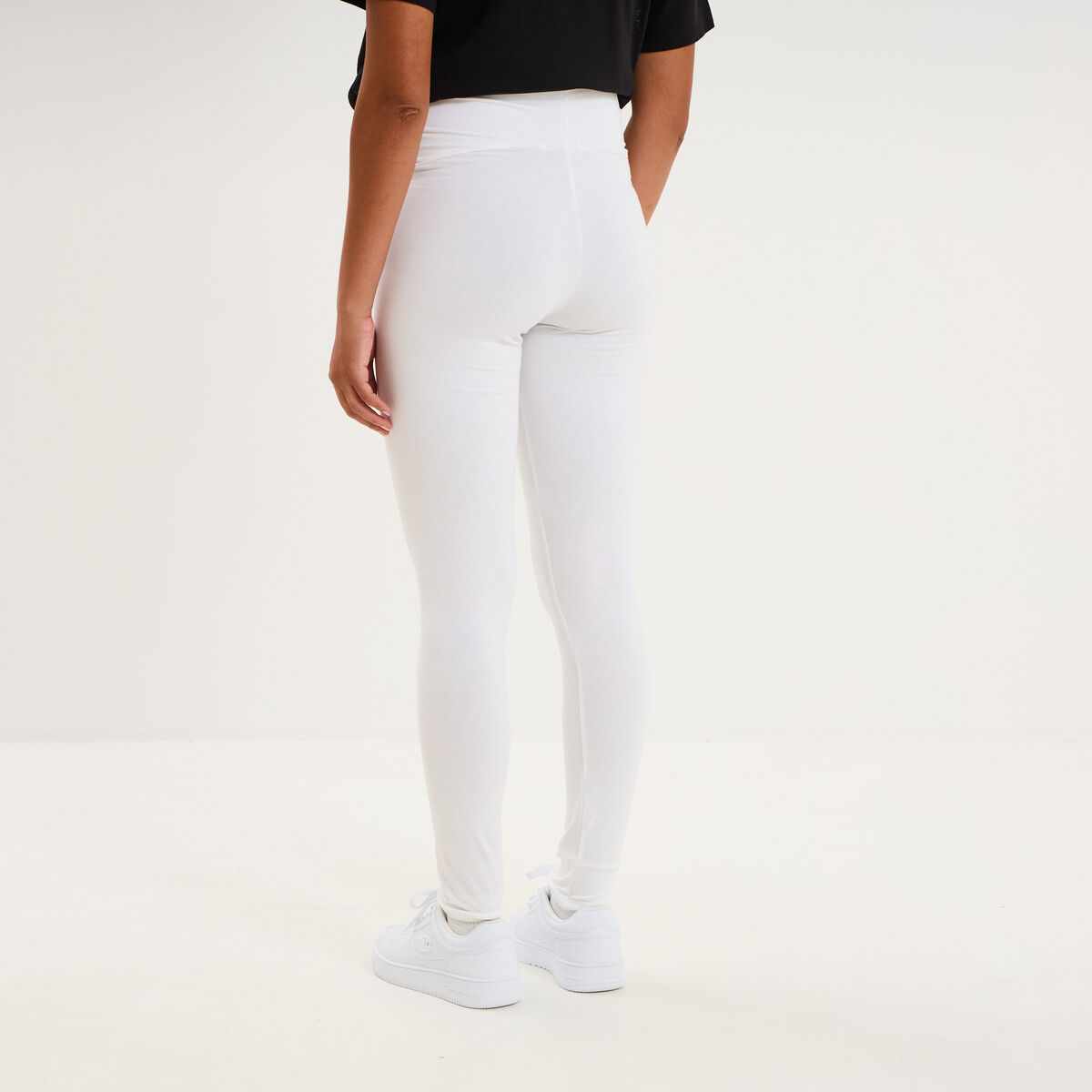 Legging grossesse en coton blanc femme maternit&eacute;