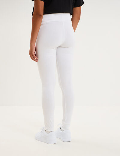 Legging grossesse en coton blanc femme maternit&eacute;