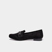 Mocassins plats su&egrave;de noir femme