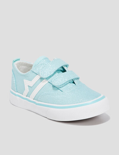 Tennis en toile à scratchs Creeks bleu turquoise fille