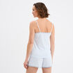 Ensemble pyjama short c&ocirc;tel&eacute; 2 pi&egrave;ces blanc femme