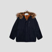 Parka droite doublée à capuche bleu marine garçon