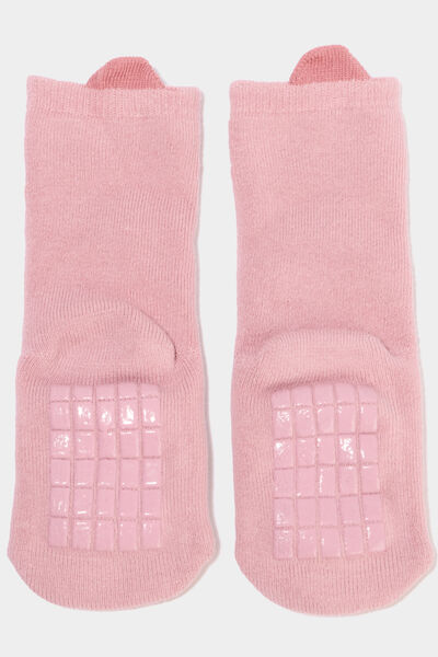 Chaussettes d'int&eacute;rieur rose b&eacute;b&eacute; fille