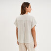 Blouse droite &agrave; manches courtes vert femme