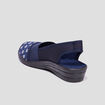 Chaussons sling back compensés bleu femme