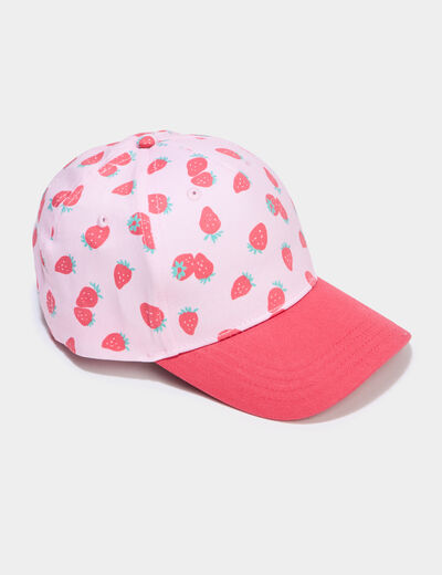 Casquette ajustable coton bomb&eacute;e rose fille