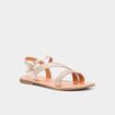 Sandales brides tress&eacute;es en cuir multicolore femme
