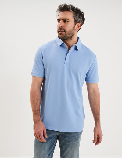 Polo manches courtes bleu ciel homme