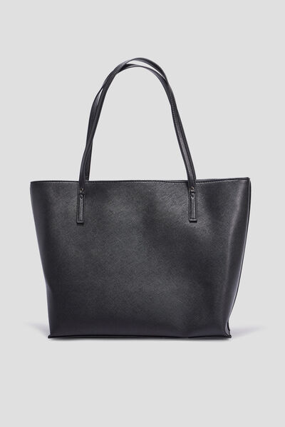 Sac cabas trapèze noir femme