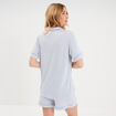 Ensemble pyjama fluide short et chemise bleu clair femme