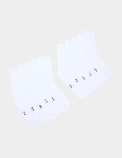 Lot 10 paires chaussettes blanc femme