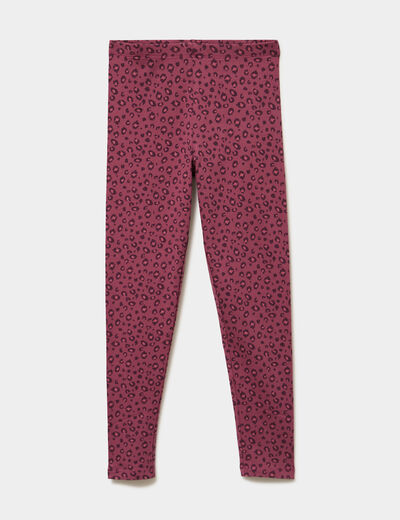 Legging taille &eacute;lastiqu&eacute;e coton bordeaux fille