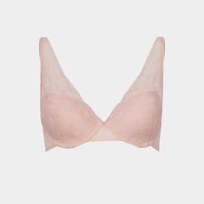 Soutien-gorge foulard dentelle à coques rose poudrée femme