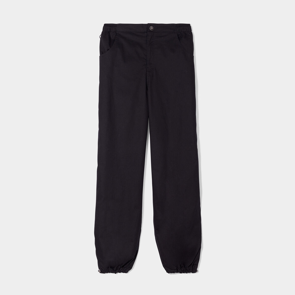 Pantalon loose bas resserré noir femme