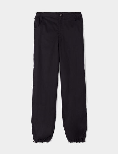 Pantalon loose bas resserré noir femme