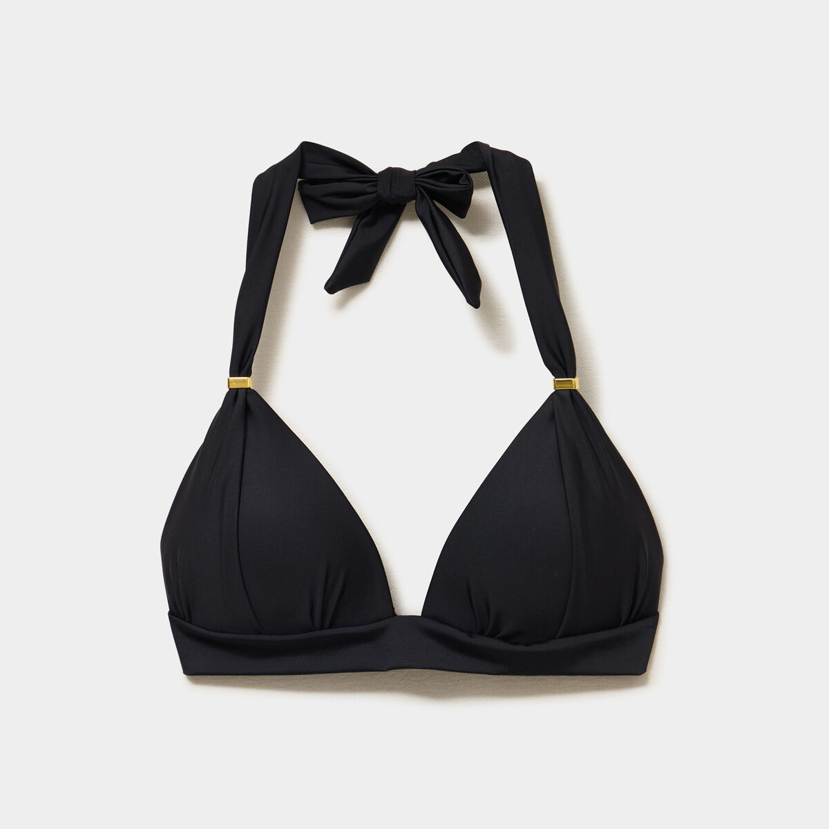 Haut de maillot de bain forme triangle noir femme