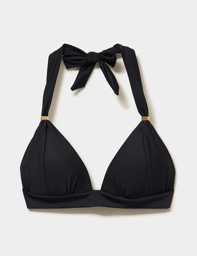 Haut de maillot de bain forme triangle noir femme