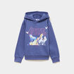 Sweat hoodie L'&Eacute;cole des licornes gris fille