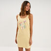 Chemise de nuit sans manches coton jaune clair femme