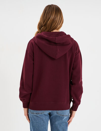 Sweat zippé à capuche Creeks Original bordeaux femme