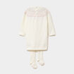 Ensemble robe-pull et collants blanc b&eacute;b&eacute; fille