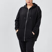Sweat à capuche zippé noir femme grande taille