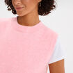 Pull sans manches col rond rose clair femme