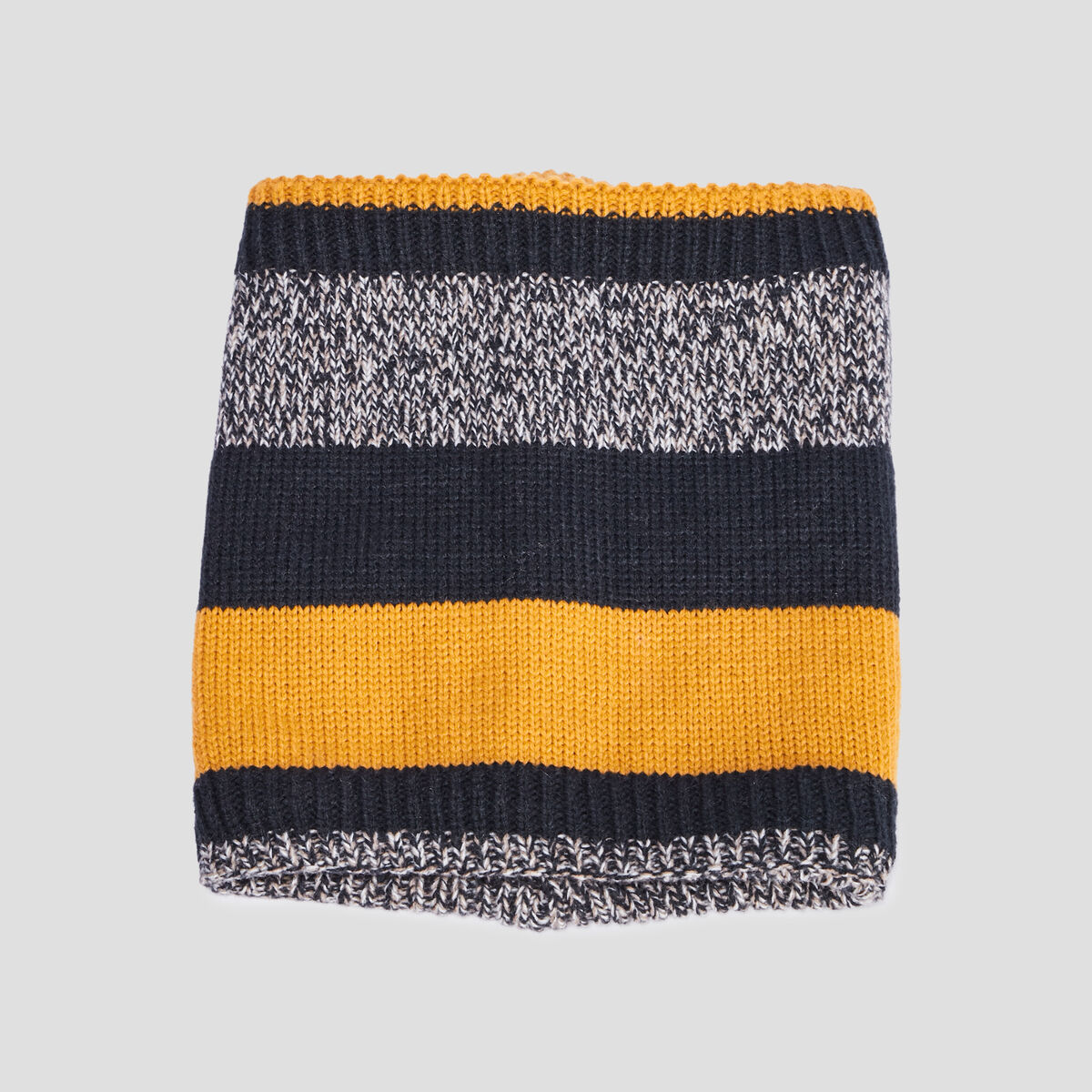Snood doublé jaune moutarde garçon