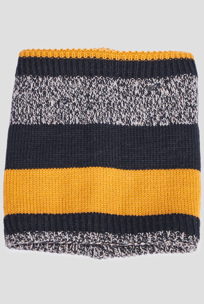 Snood doublé jaune moutarde garçon