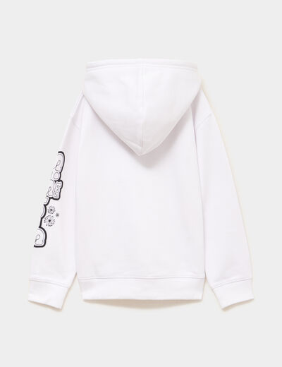Sweat hoodie droit Les Sisters blanc fille
