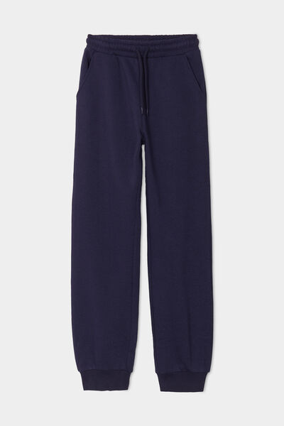 Pantalon de jogging droit bleu marine fille