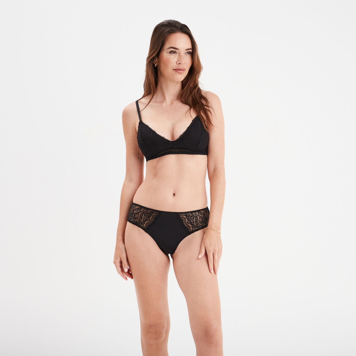 Soutien-gorge dentelle sans armatures noir femme