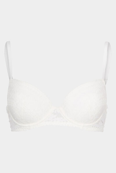 Soutien-gorge corbeille padded dentelle blanc femme