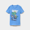 T-shirt col rond manches courtes coton bleu lavande gar&ccedil;on