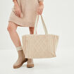 Sac shopper aspect tricoté sable femme