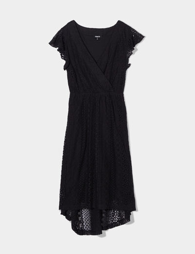 Robe dentelle midi évasée Liberto noir femme