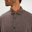 Chemise manches longues coton taupe homme