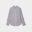 Chemise oversize lin mélangé bleu marine femme