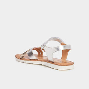 sandales en cuir kickers betternew gris argent fille Sandales en cuir Kickers Betternew gris argent fille