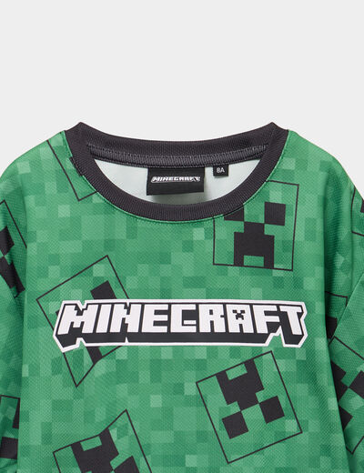 T-shirt manches courtes Minecraft vert gar&ccedil;on