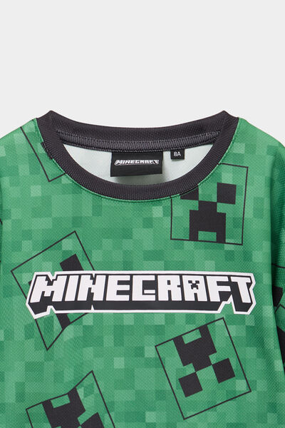 T-shirt manches courtes Minecraft vert gar&ccedil;on