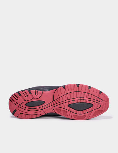 Baskets plates running élastiquées rouge homme