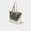 Sac cabas effet tress&eacute; couleur or femme