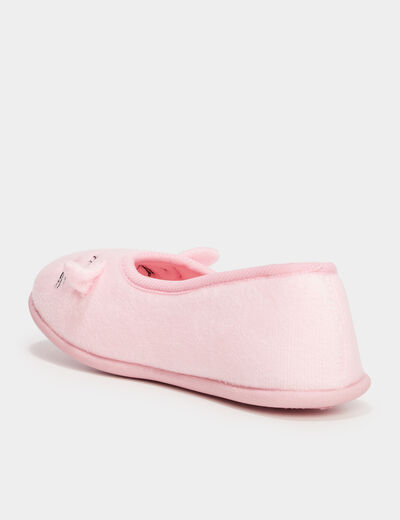 Chaussons ballerines polaires rose fille