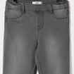 Jegging taille élastiquée denim gris fille