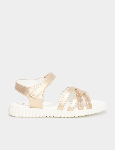 Sandales semelles plates jaune or fille