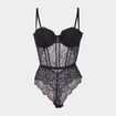 Body bandeau padded en dentelle noir femme