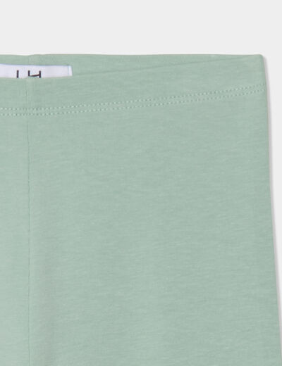 Legging long coton taille élastiquée vert pastel fille
